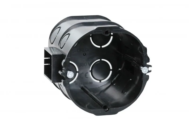 Inbouwdoos enkelvoudig, diepte 63 mm, zwart