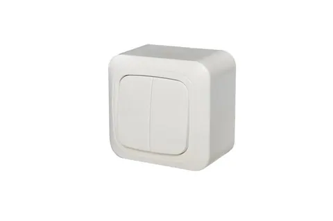 Opbouw serieschakelaar (2-voudig) IP44, wit