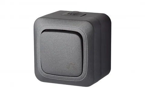 Opbouw beldrukker IP44, zwart