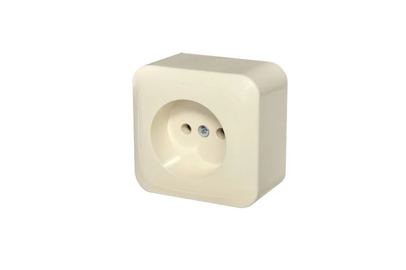 Opbouw dubbele wandcontactdoos met randaarde IP44, zwart