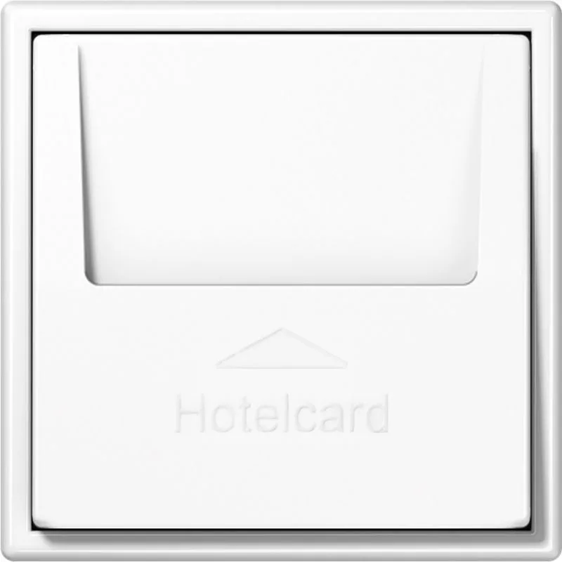 Hotelkaartschakelaar met pulsdrukker, wit mat