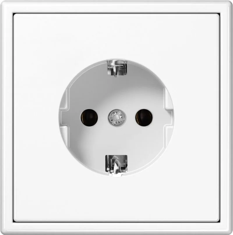 Wandcontactdoos met randaarde, wit mat, set van 10
