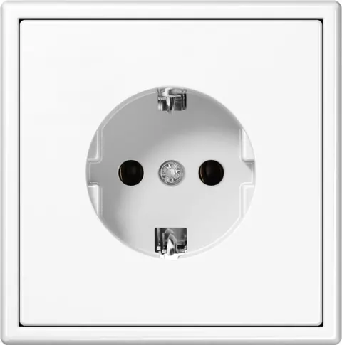 Wandcontactdoos met randaarde, wit mat, set van 10