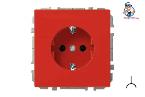 Wandcontactdoos met randaarde (data), rood