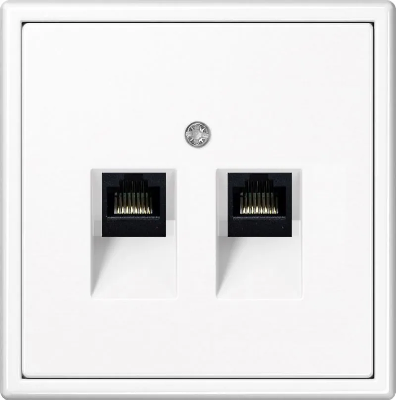 Netwerkaansluiting 2x RJ45 CAT6a, wit mat, set van 10