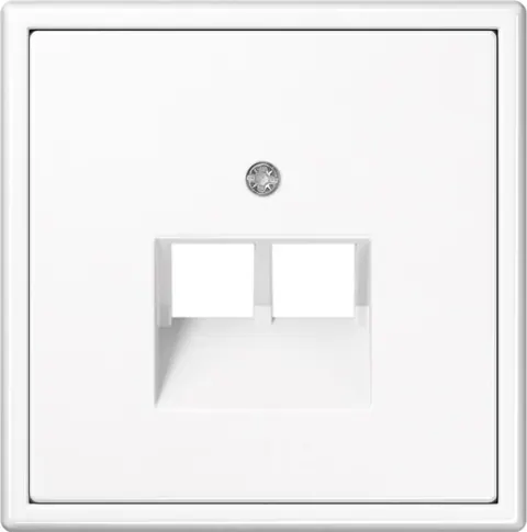 Afdekplaat 2x RJ45 keystone, wit mat