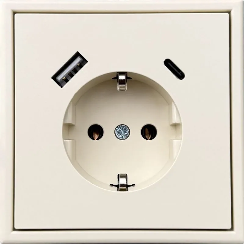 Wandcontactdoos met USB-lader 3,4A, zand mat