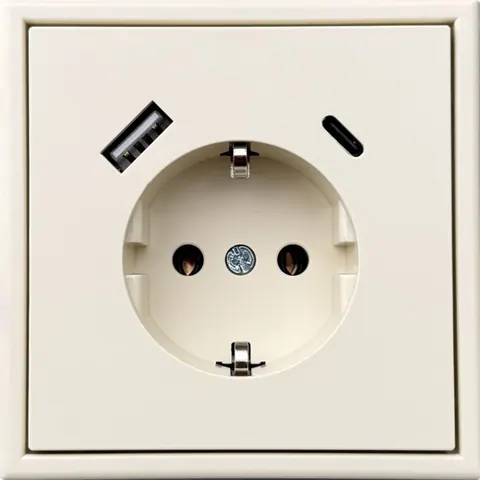 Wandcontactdoos met USB-lader 3,4A, zand mat