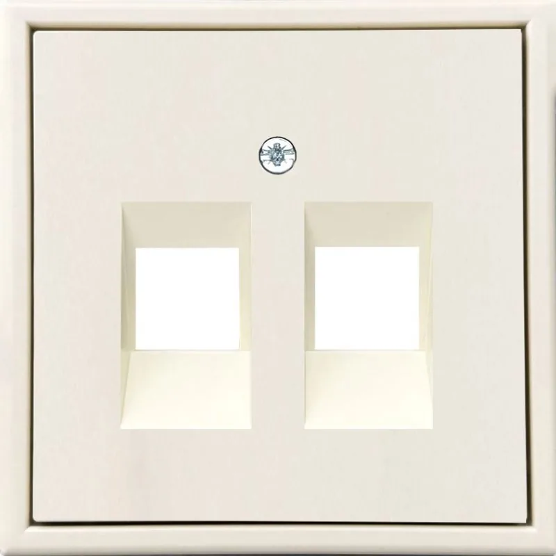 Afdekplaat 2x RJ45 keystone, zand mat