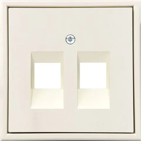 Afdekplaat 2x RJ45 keystone, zand mat