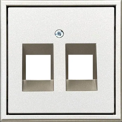 Afdekplaat 2x RJ45 keystone, champagne