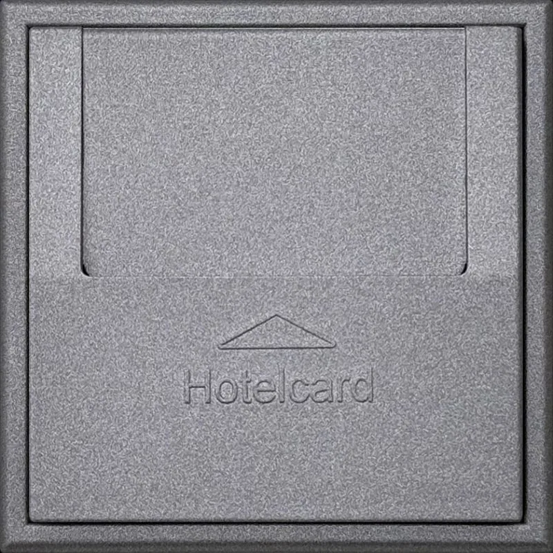 Hotelkaartschakelaar met pulsdrukker, zwart mat