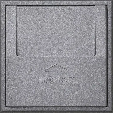 Hotelkaartschakelaar met pulsdrukker, zwart mat