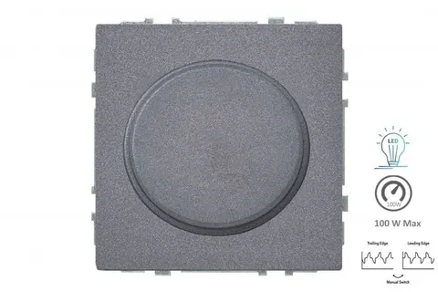 LED-draaidimmer fase-aan/afsnijding 3-100W, zwart mat