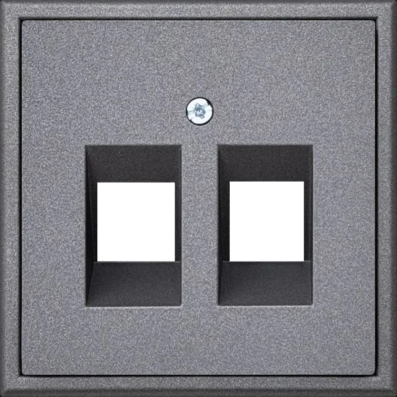 Afdekplaat 2x RJ45 keystone, zwart mat