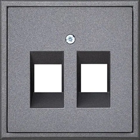 Afdekplaat 2x RJ45 keystone, zwart mat