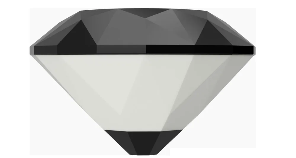LED paaltoparmatuur diamantvorm 1.500 lm 3000K, opale kap, RAL 9005 zwart