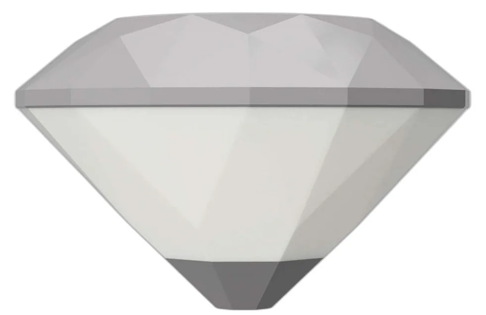 LED paaltoparmatuur diamantvorm 1.500 lm 3000K, opale kap, RAL 7045 grijs