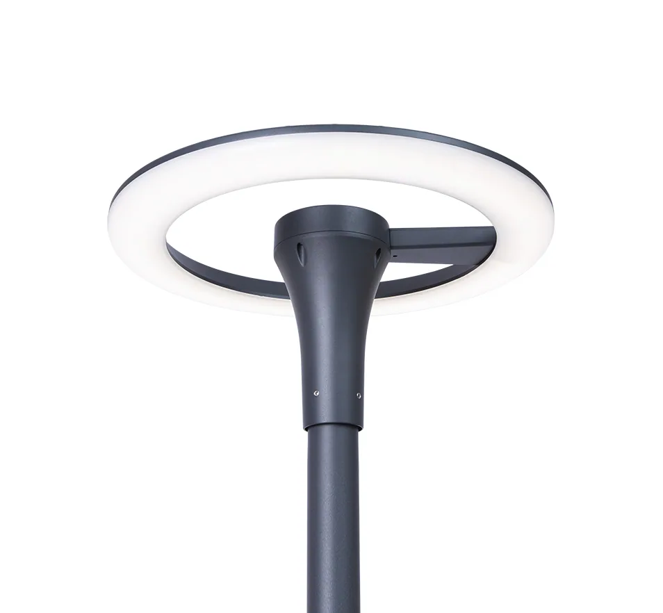 LED paaltoparmatuur ringvorm 1.500 lm 3000K, RAL 7016 antraciet