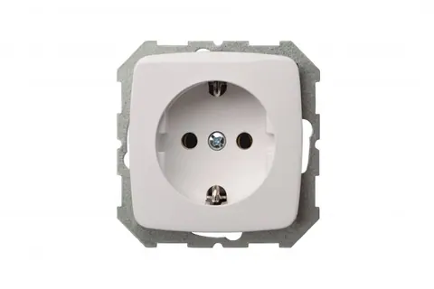 Wandcontactdoos met randaarde, wit, set van 5