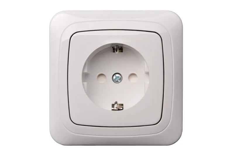 Wandcontactdoos met randaarde, spreidklauwen, wit