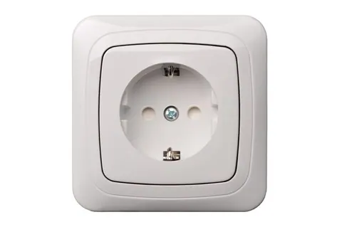 Wandcontactdoos met randaarde, spreidklauwen, wit