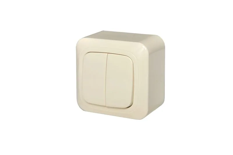 Opbouw serieschakelaar (2-voudig), zand