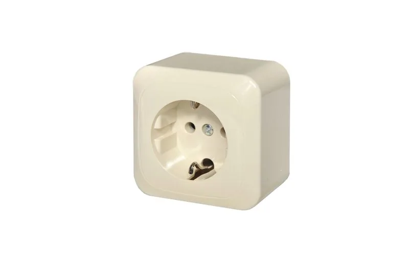 Opbouw wandcontactdoos zonder randaarde, zand
