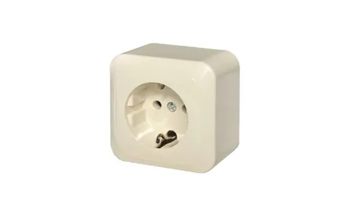 Opbouw wandcontactdoos zonder randaarde, zand