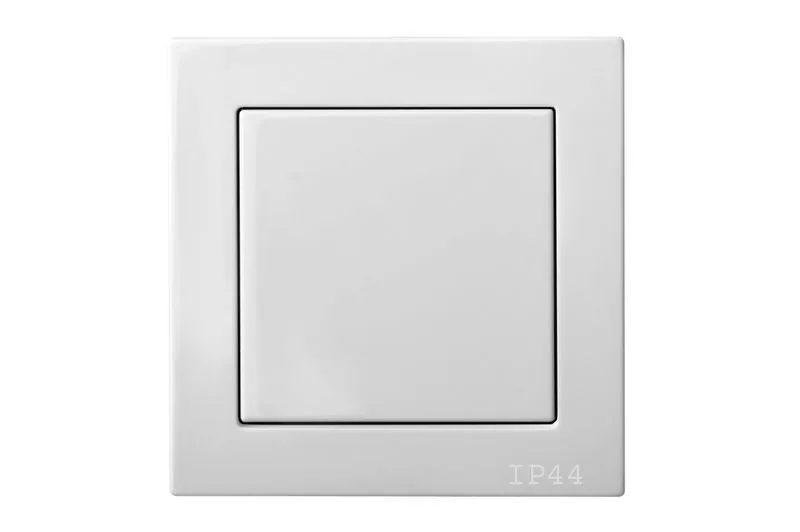 Enkelpolige schakelaar IP44, wit