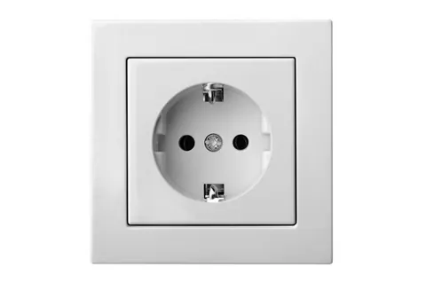 Wandcontactdoos met randaarde, wit, set van 10