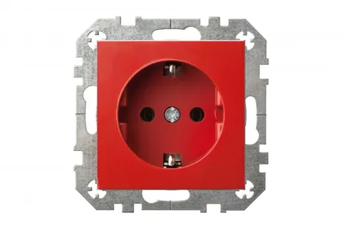 Wandcontactdoos met randaarde (data), rood