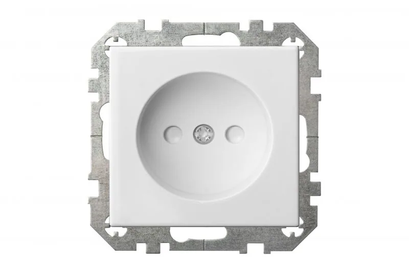 Wandcontactdoos met randaarde, spreidklauwen, wit