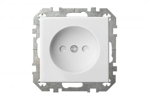 Wandcontactdoos met randaarde, spreidklauwen, wit