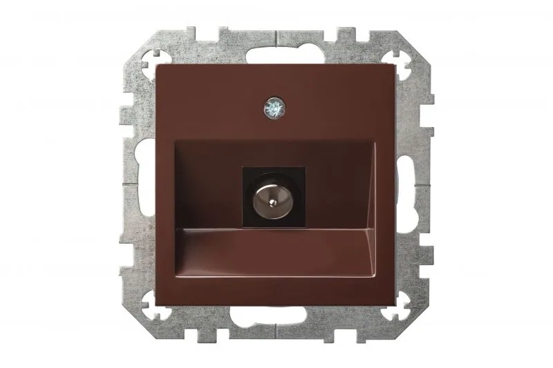 TV outlet F connector, brown