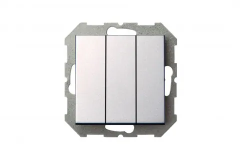 Drievoudige schakelaar met controlelampje, metallic