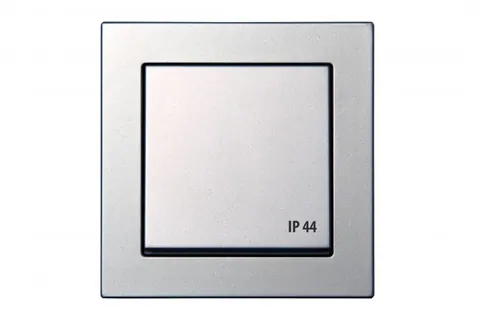 Wandcontactdoos met randaarde met klapdeksel, metallic