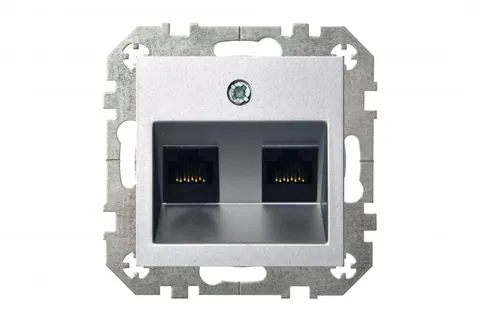 Netwerkaansluiting 2x RJ45 CAT6, metallic