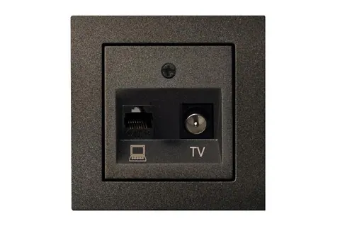 Combi-aansluiting TV en RJ45 CAT6, antraciet