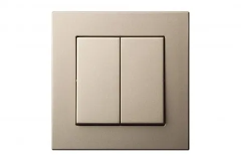 Serieschakelaar (2-voudig) IP44, champagne