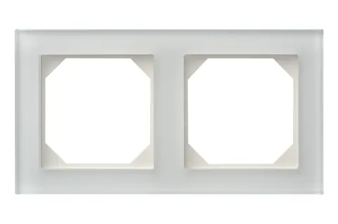 Afdekraam 2-voudig Classic, wit glas glanzend