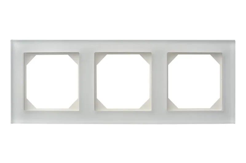 Afdekraam 3-voudig Classic, wit glas glanzend