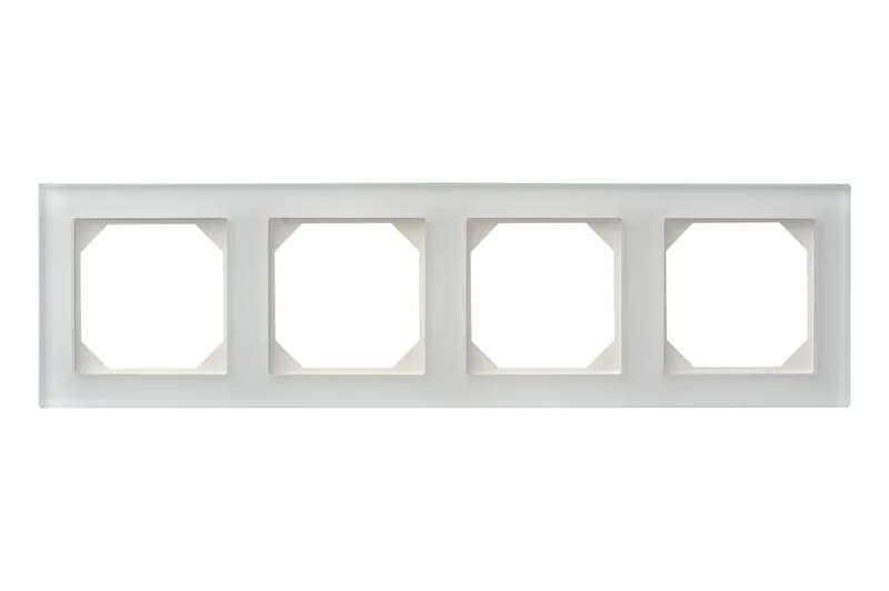 Afdekraam 4-voudig Classic, wit glas glanzend