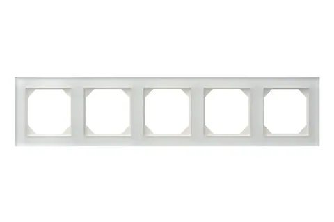 Afdekraam 5-voudig Classic, wit glas glanzend