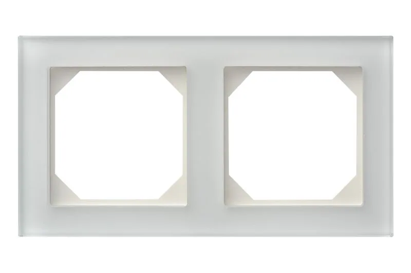 Afdekraam 2-voudig Classic, wit glas mat