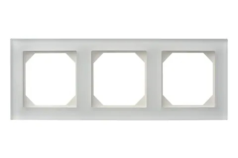Afdekraam 3-voudig Classic, wit glas mat