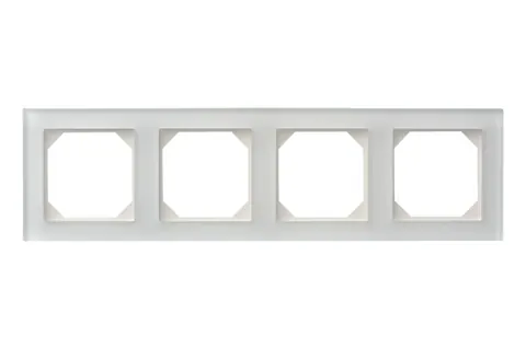 Afdekraam 4-voudig Classic, wit glas mat