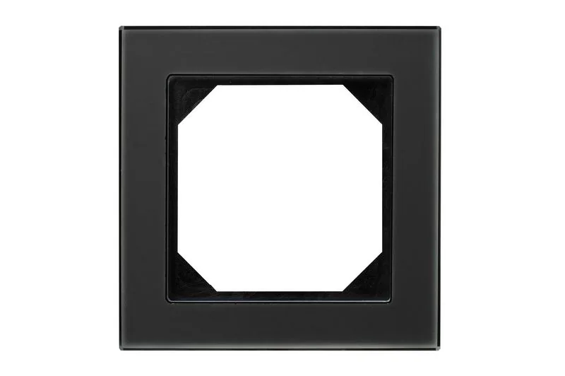 Afdekraam 1-voudig Classic, zwart glas mat