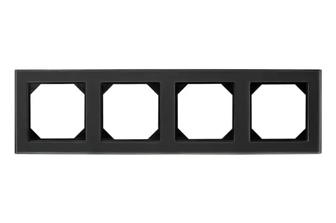 Afdekraam 4-voudig Classic, zwart glas mat