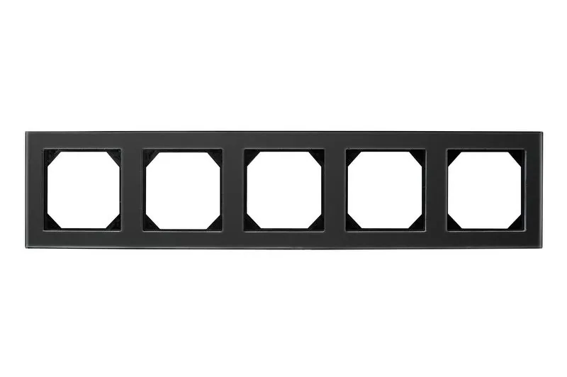 Afdekraam 5-voudig Classic, zwart glas mat